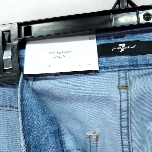7 For All Mankind Dojo Tailorless Flare Leg Jean Size 25 Slim Evolution
